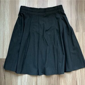 Piazza Sempione Charcoal Wool Blend Pleated Skirt